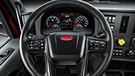 Peterbilt Model 537 Interior Closeup of Steering Wheel - Thumbnail